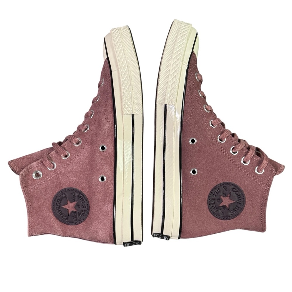 High-Top Suede Sneakers in Mauve Pink - Women's Casual Fashion - Picture 6 of 8